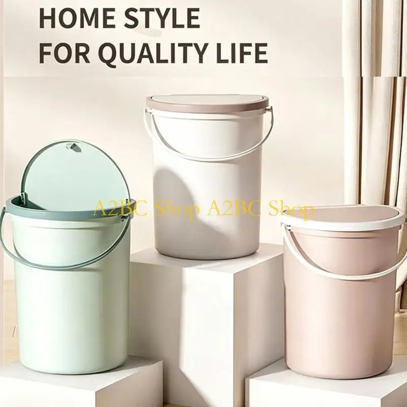 A2BC Wall Mount Trash Can With Lid For Campers Travel Trailer Motorhome 10 Liter Plastic Garbage Easy Storage Outdoor Waste