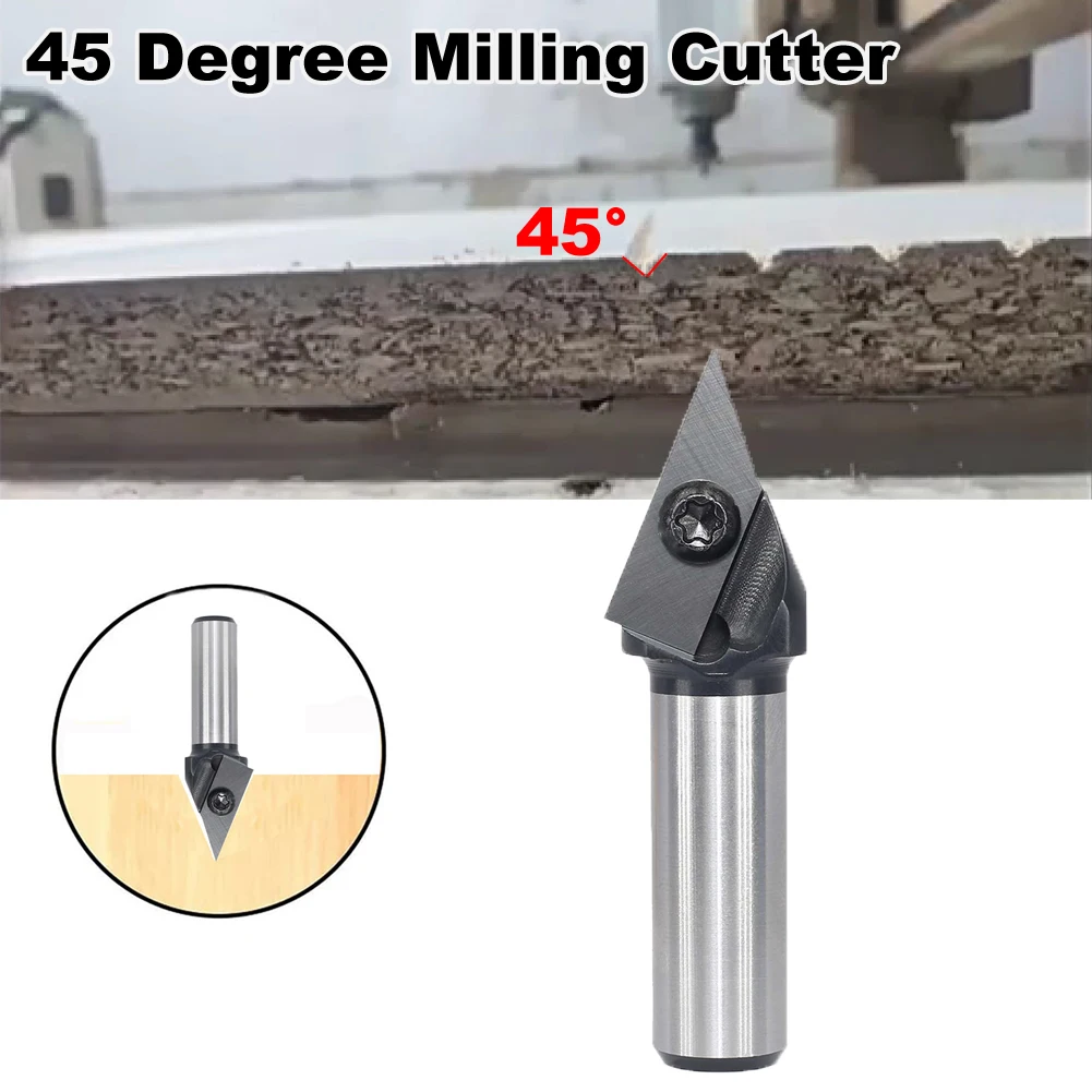 

Chamfer Chamfering Router Bit 45 Degree Chamfer Bit Bending Resistance Cutting Performance Double-edged Cutting Design