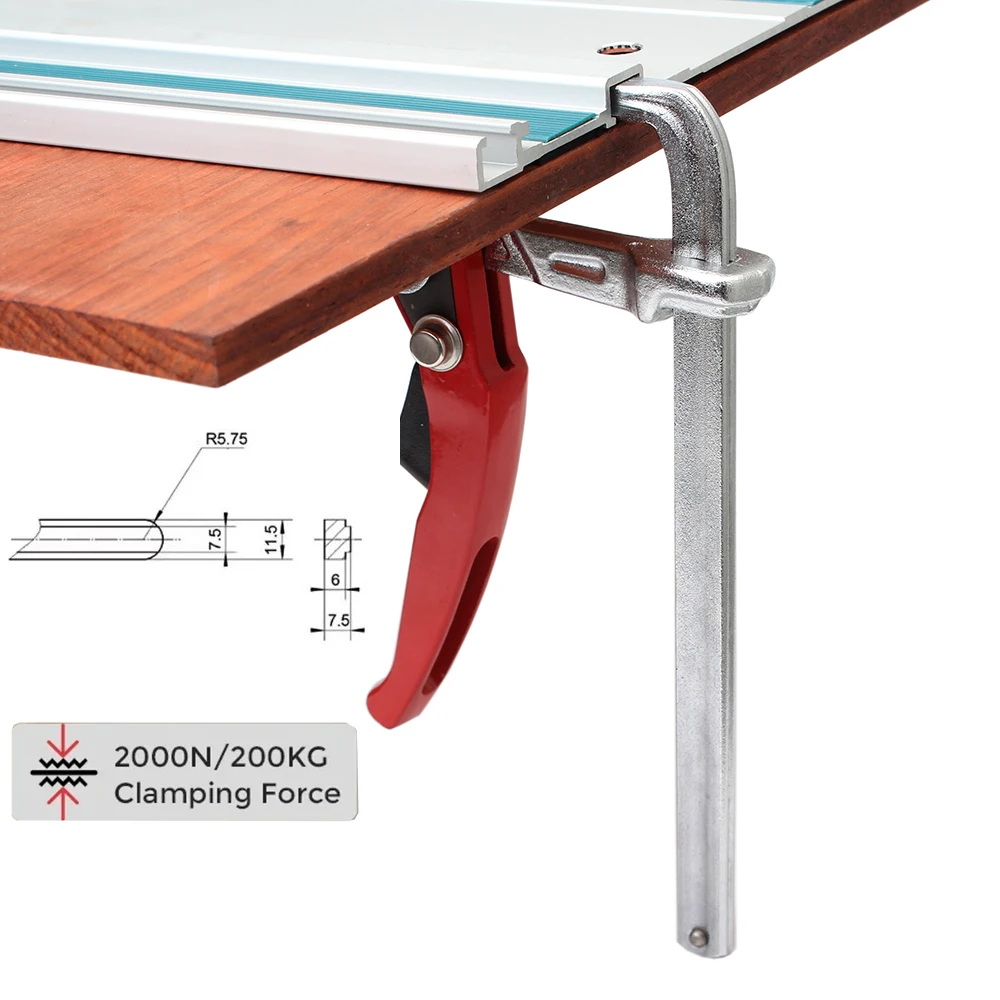 

2PCS 160x60mm Quick Guide Rail Ratchet Clamp Woodworking F Clamp Quick Clamping For MFT and Guide Rail System Hand Sturdy