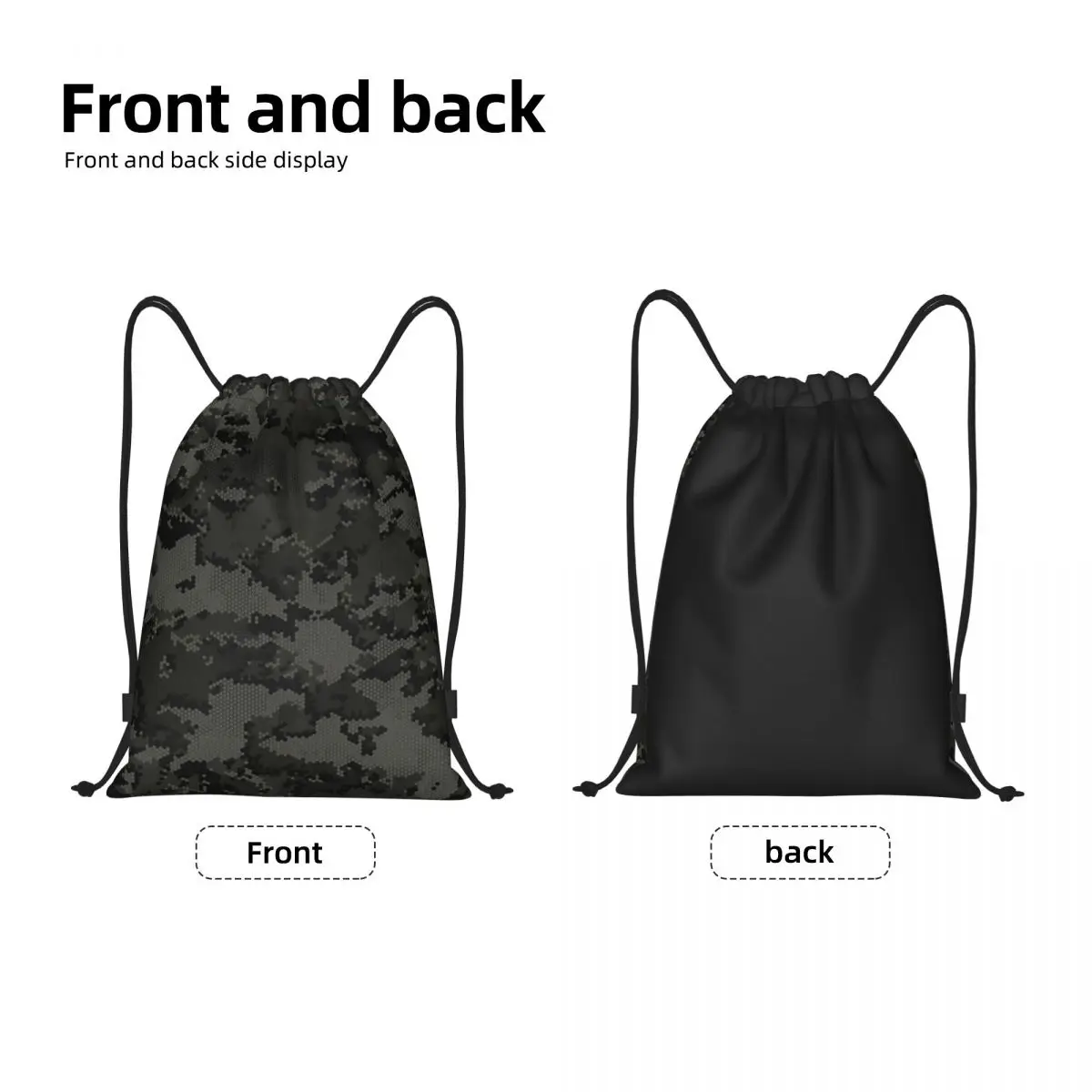 Custom Blackout Alpha Zulu Camouflage Drawstring Bags for Shopping Yoga Backpacks Men Women Camo Sports Gym Sackpack