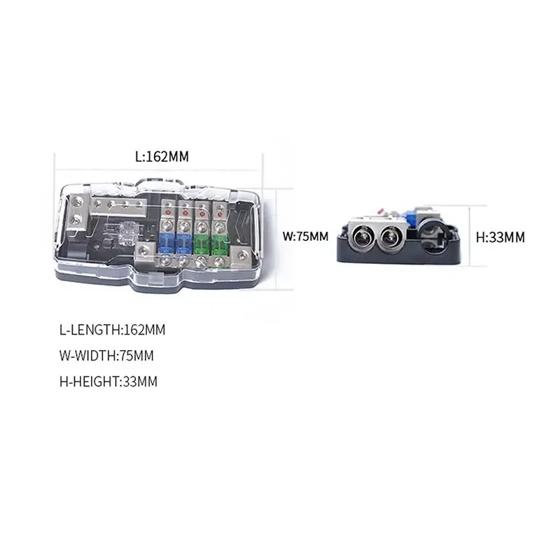 Car Audio ANL Fuse Holder Power Distribution Block Fusebox 2 Input 4 Output