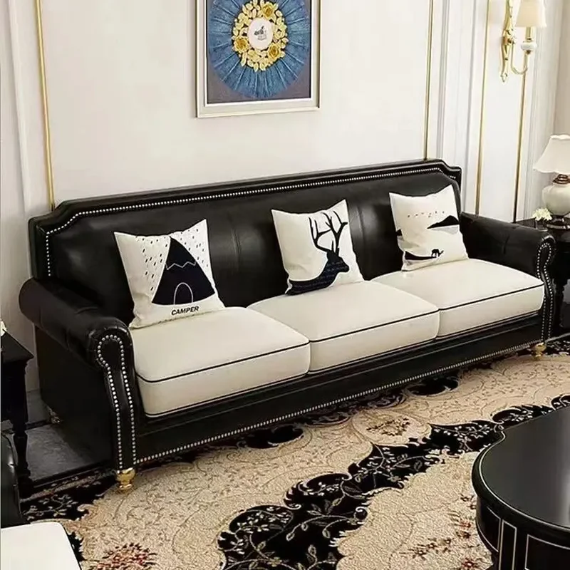 Italian Light Luxury Sofa Modern Simple American Retro Creative Corner Sofa for Small Apartment Living Room 3-4 Seater