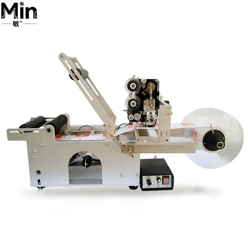 Automatic Flat Bottle Labeling Machine With Date Coder For Round Flat Square Bottle Sticker Labeling Work