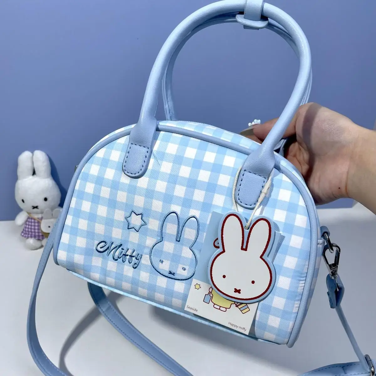 

Kawaii Miffy Handbag Cartoon Embroidered Miffy Pattern Crossbody Bag Girl Heart Daily Commuting Package Girlfriend Gift