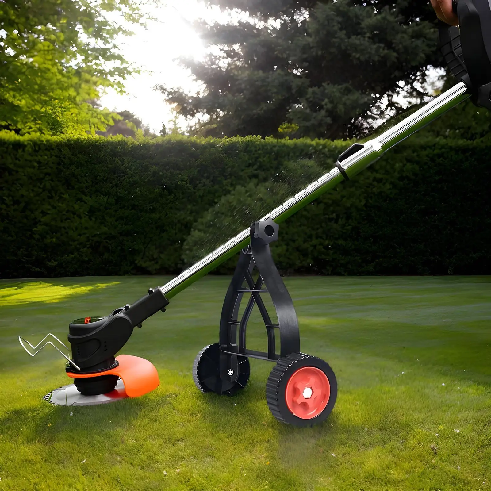 Adjustable String Trimmer Support Wheels Push Lawn Mower Stand Auxiliary Wheels Universal Lawn Mower Stand Accessories Tools