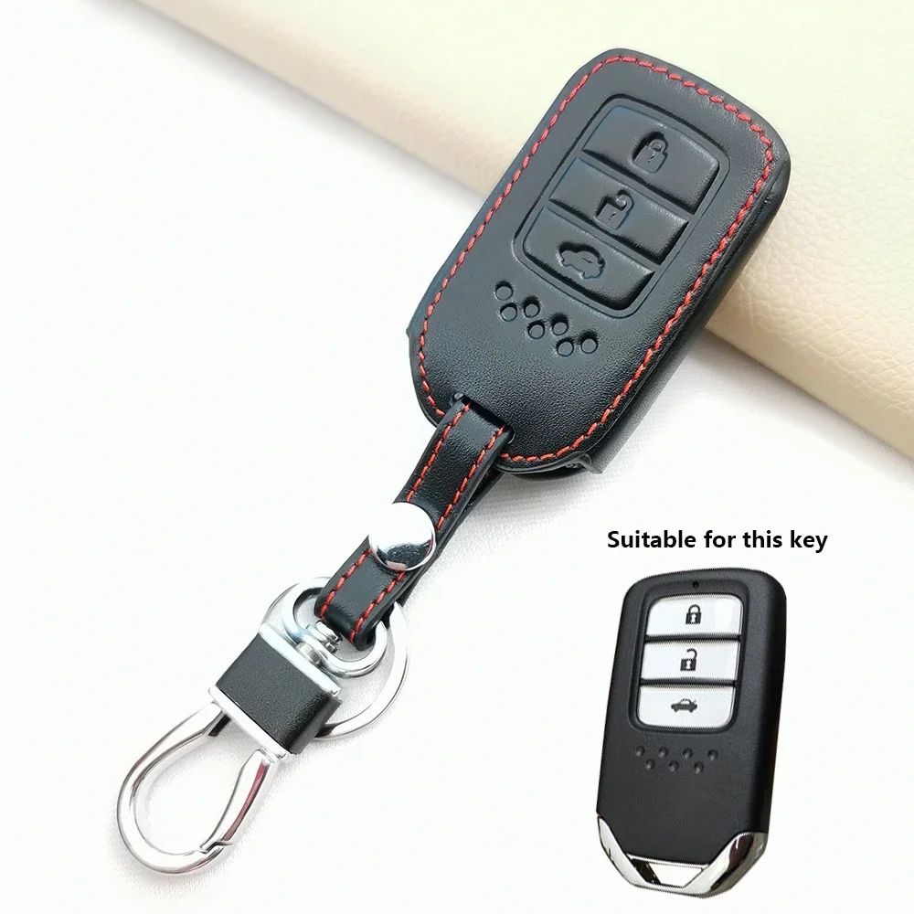 High Quality Leather Remote Car Key Case Cover For Honda Accord 9 Crider City 2016 HRV CRV Vezel Inspire Odyssey Civic Fit Jade