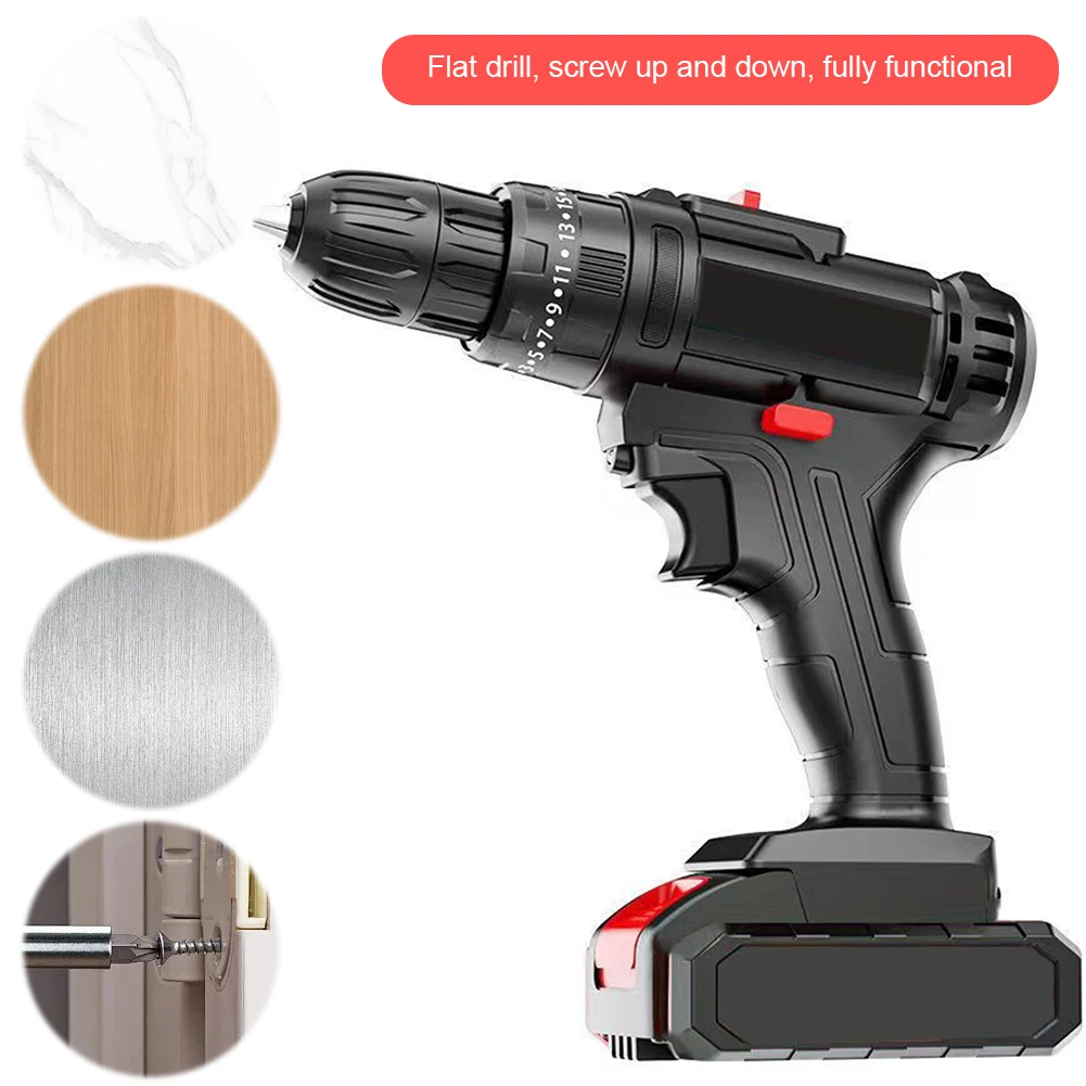 Electric Drill Cordless Drill Driver Multi-Function Small Power Screwdriver Set Variable Speed Rechargeable for Woodworking