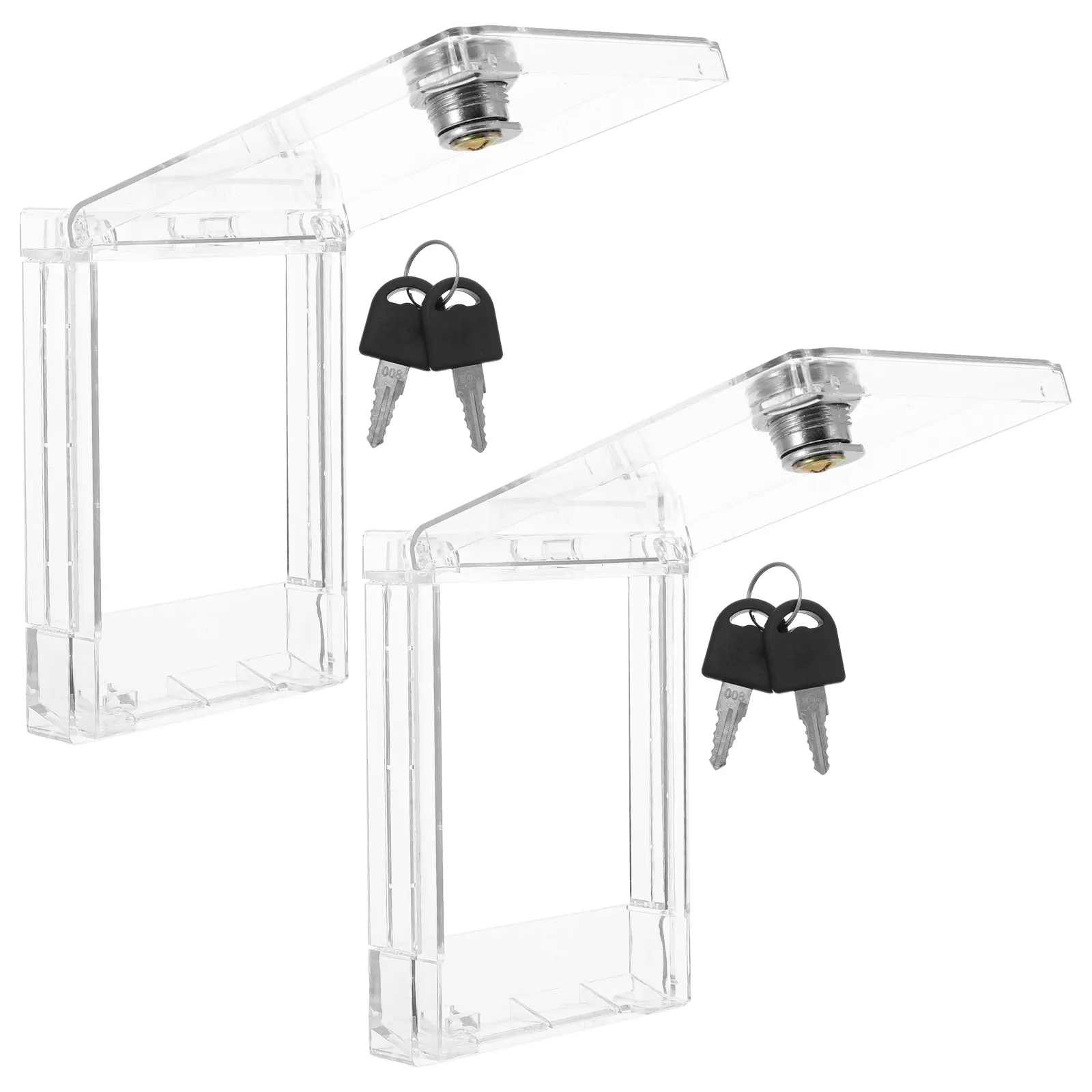 

2Pcs Lockable Air Conditioning Switch Cover Transparent Protective Wall Mounted Child Proof Waterproof Electrical