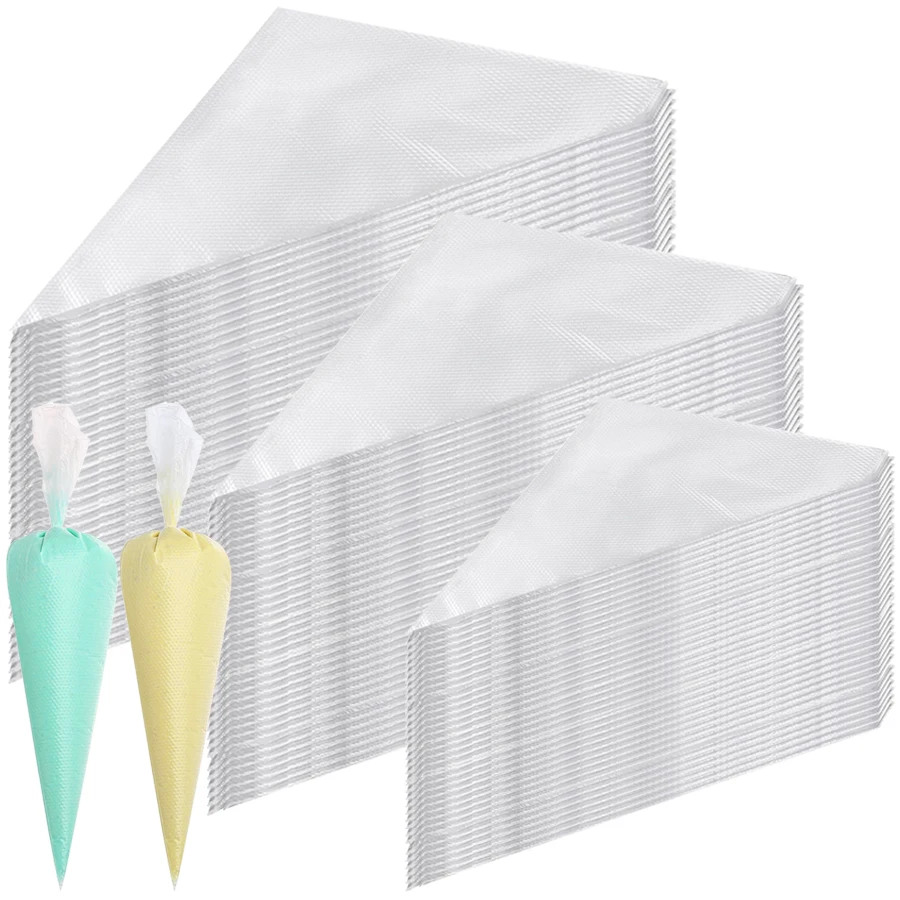 50pcs Transparent Cream Piping Bag 3 Sizes Thickened Cake Cream Decorative Pastry Bags Dessert Shop Kitchen Baking Tools