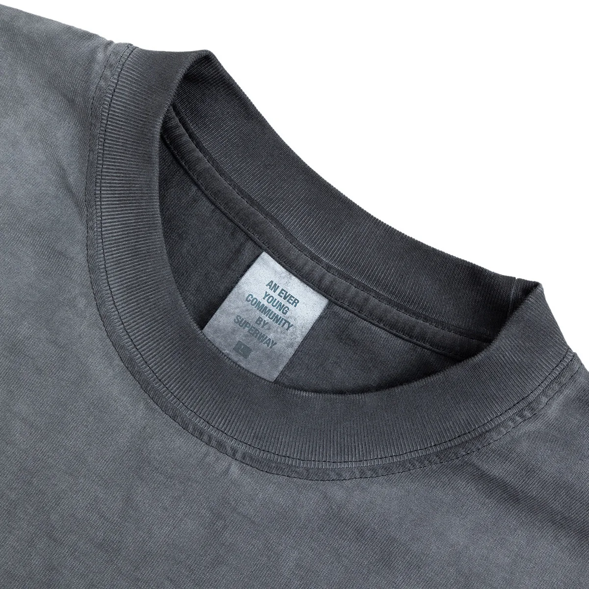 SUPER WAY 2026 New Trend Brand American Logo Printed Gradient Washed Short-Sleeve Round-Neck T-Shirt for Men and Women F556