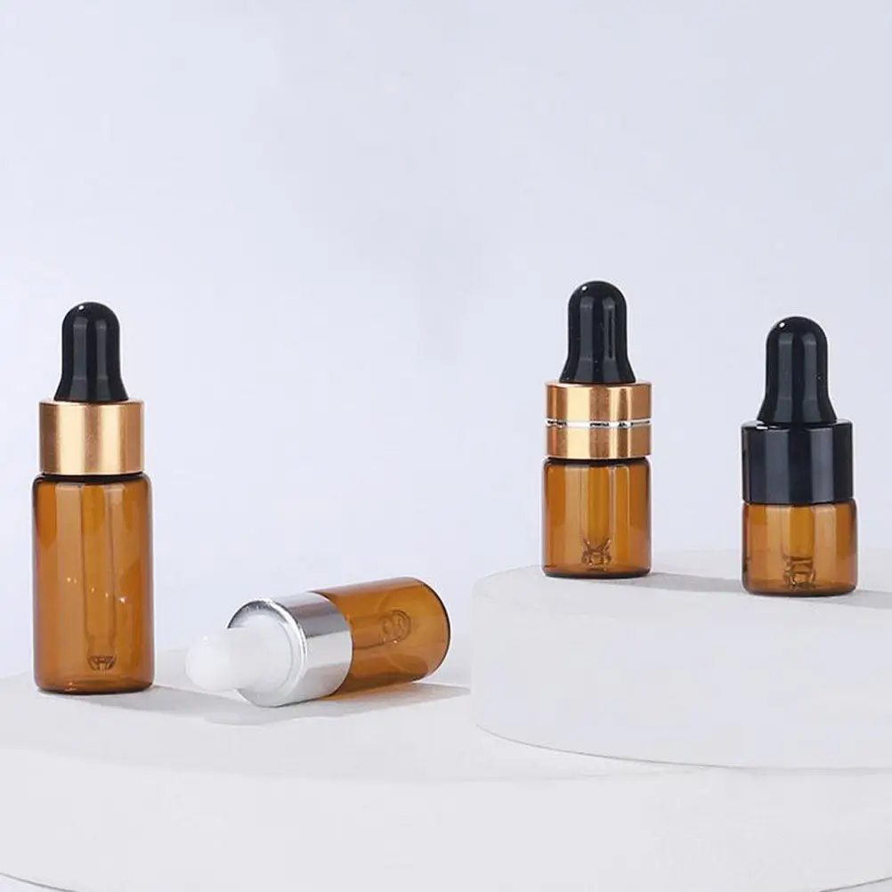 25Pcs 2Ml Glass Dropper Bottles for Essential Oils Perfume Lotion Travel Refillable Uv Resistant Translucent Dispenser Bottle