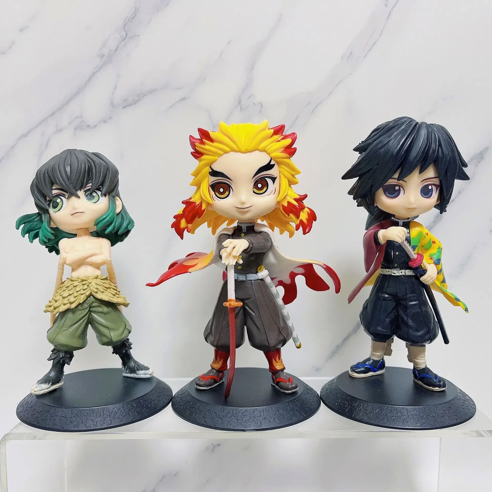 15cm Figurka Anime Demon Slayer Lalka Zabawka Nezuko Tanjirou Zenitsu Inosuke Kyoujurou Shinobu Giyuu Qposket Model Zabawka Prezent Świąteczny dla Dzieci
