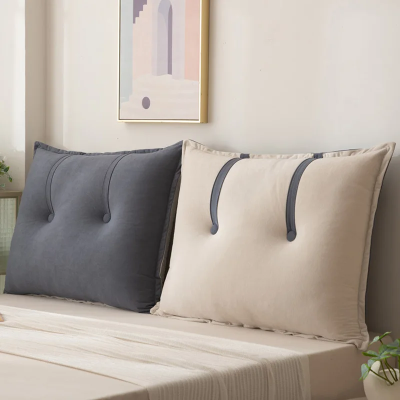 

Home Soft Large Two-sided Pillow A Pair Of Backrest Cushion Long Suede Elastic Elegant Multifunction Luxury Decor For Bed Sofa