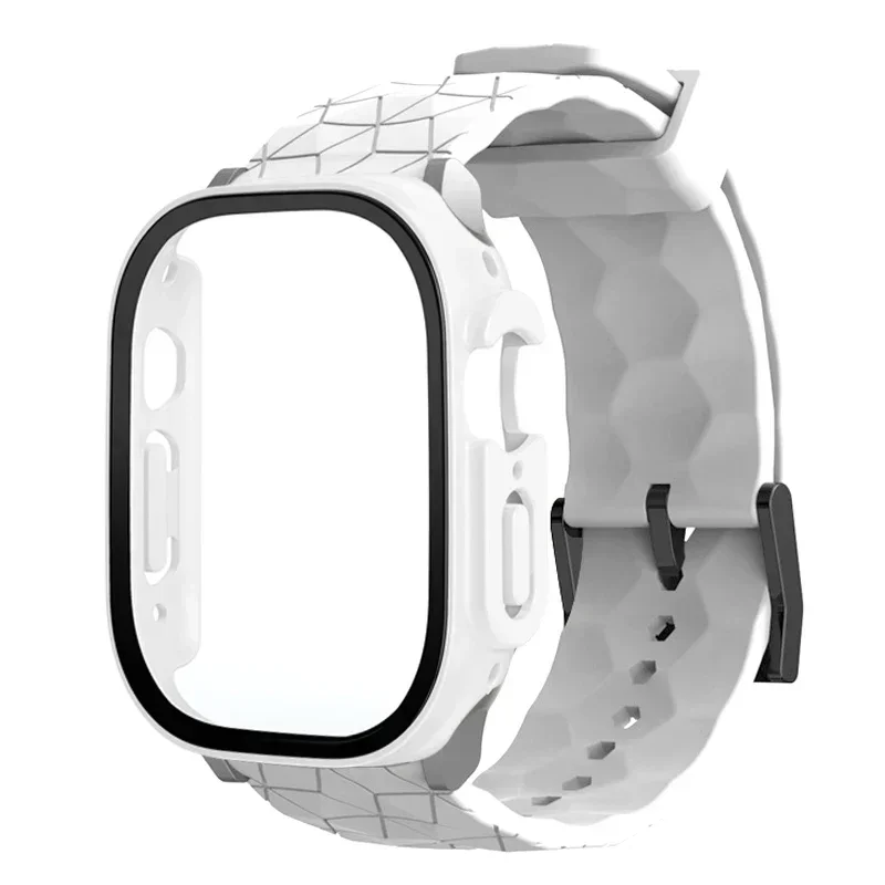 Watch Case+Strap For apple watch ULTRA 2 3 49mm 45mm 44mm 41mm 40mm Football Pattern correa Bracelet iwatch 4/5/6/SE/7/8/9 cases