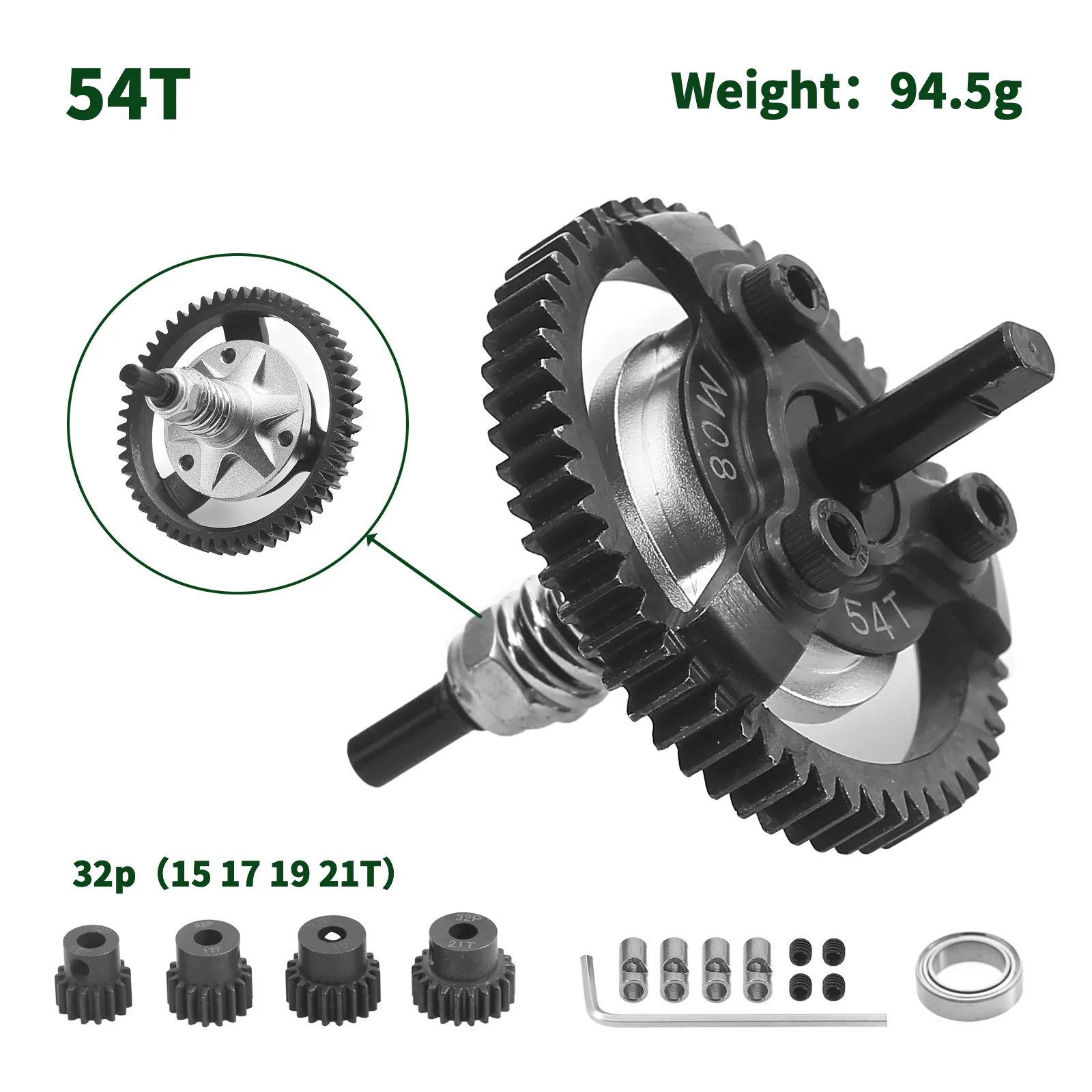 Rcカー、スチールm0.8、50t、52t、54t、56t、traxxasフォードフィエスタバギー用のアップグレード部品