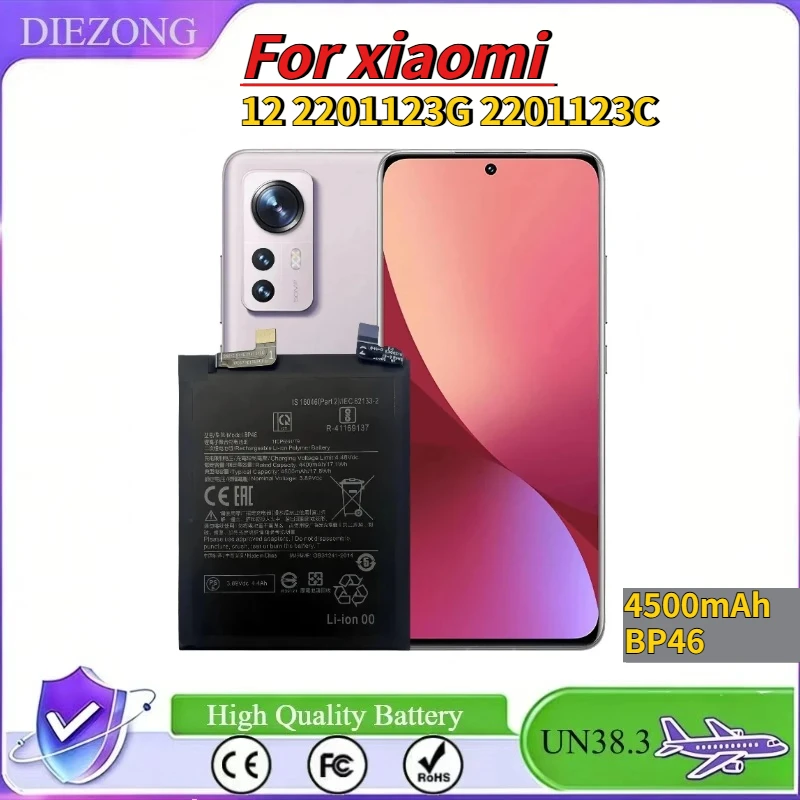 

Fast Shipping For xiaom i 12 2201123G 2201123C Mobile Phone Parts Rechargeable battery 4500mAh BP46