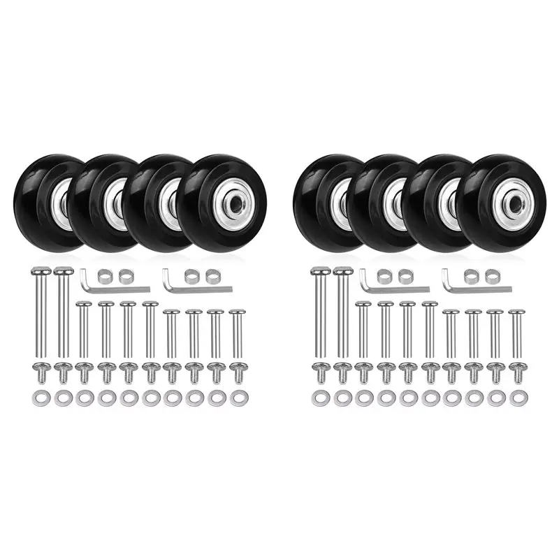 2025 Hot Style 8Pcs Luggage Suitcase Replacement Wheels,Swivel Caster Wheels Bearings Repair Kits Luggage Replacement Wheels 40M