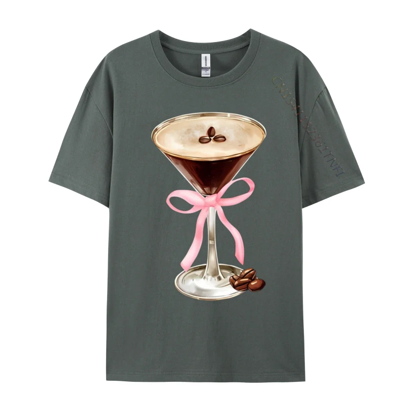 Espresso Martini Pink Bow Cotton Men Tshirts Party Luxury Designer T-Shirts 2024 New Geek Luxury Designer T-Shirts Wholesale