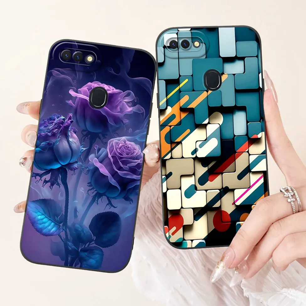ل Realme 2 حافظة سيليكون لطيف القط موضة الفراشة الزهور الحب مضحك رسمت غطاء ل Real me 2 جراب هاتف RMX1805 RMX1809
