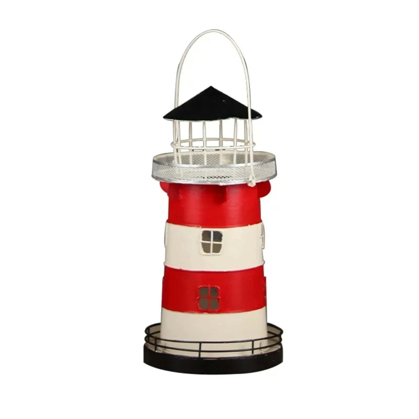 Candle Holder Retro Lighthouse Iron Candlestick Nautical Coastal Home Decor Vintage Table Centerpiece Gift Ornament Home Accent