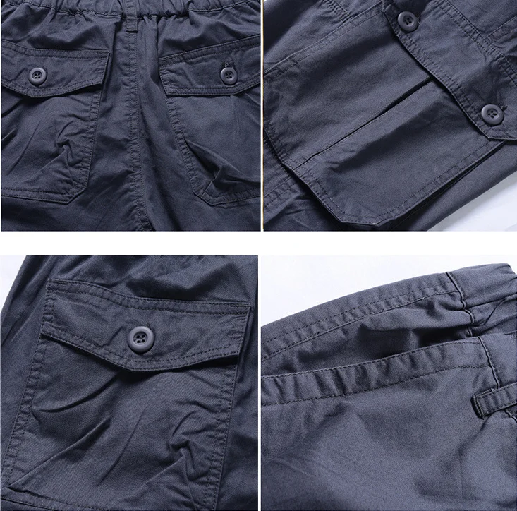Nieuwe cargobroek heren losse rechte oversized kleding effen grijs veelzijdige werkkleding zwarte joggingbroek katoenen casual herenbroek