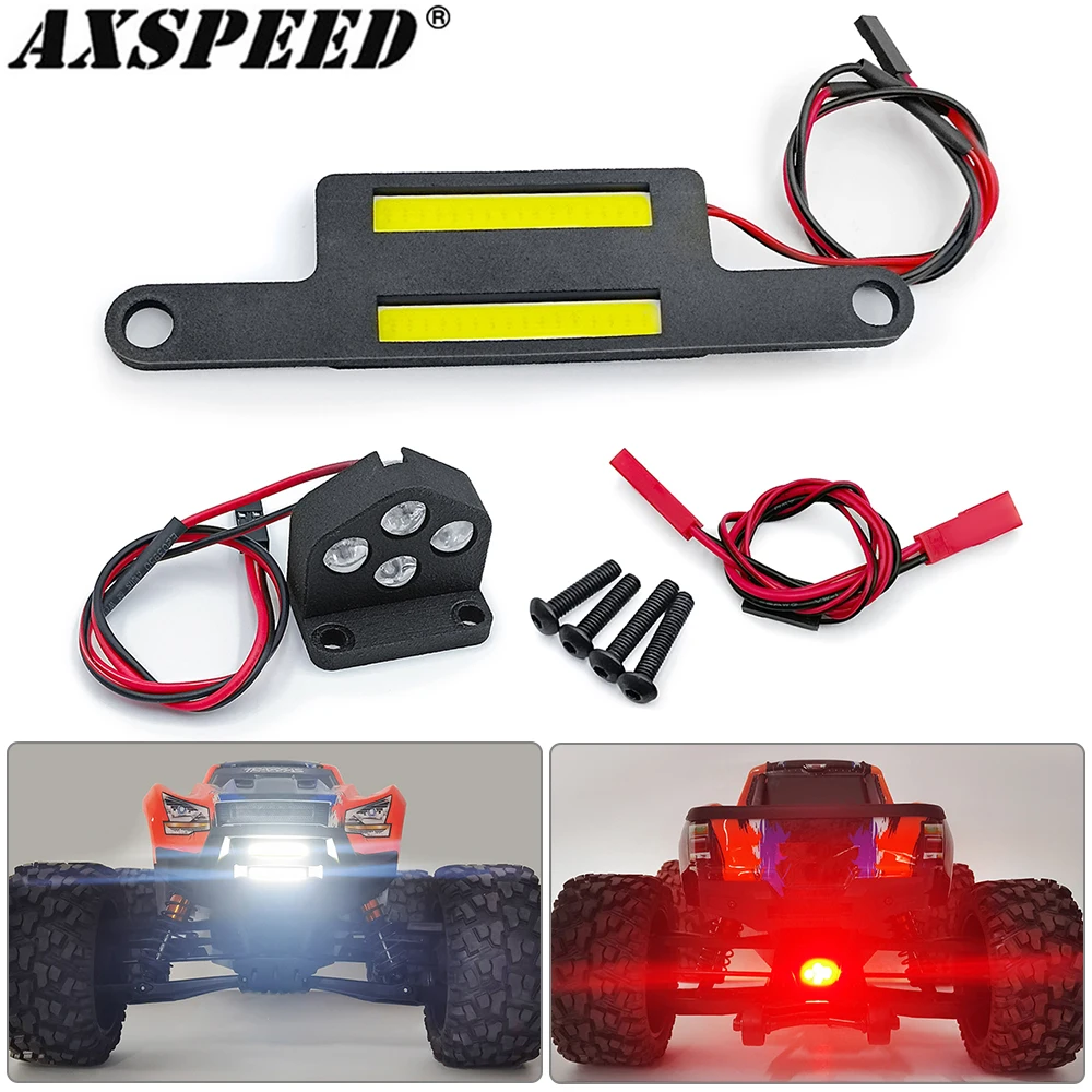 

AXSPEED Front Double Light Bar and Rear LED Lamp Headlight Taillight for 1/5 X-MAXX 6S 8S Upgrade Parts