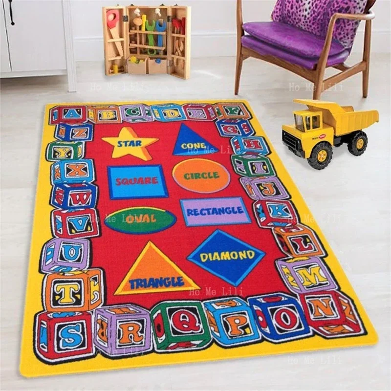 Teaching Abc Blocks Alphabet Balloons Party Kids Boys Girls Children Toddler Educational Flannel Floor Rugs Non Slip Carpet