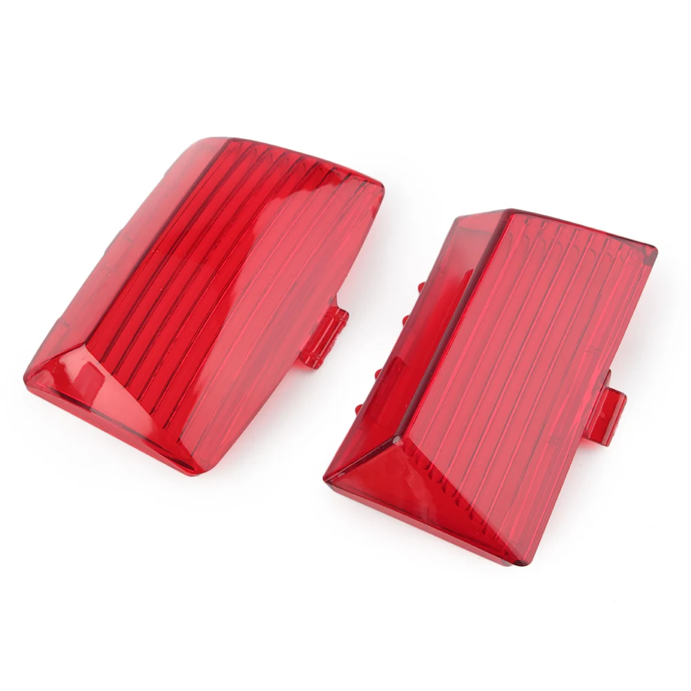 2Pcs Motorcycle Fender Tips Mud Guard Light Lens Cover For Harley Davidson Touring FLHTCU FLHT