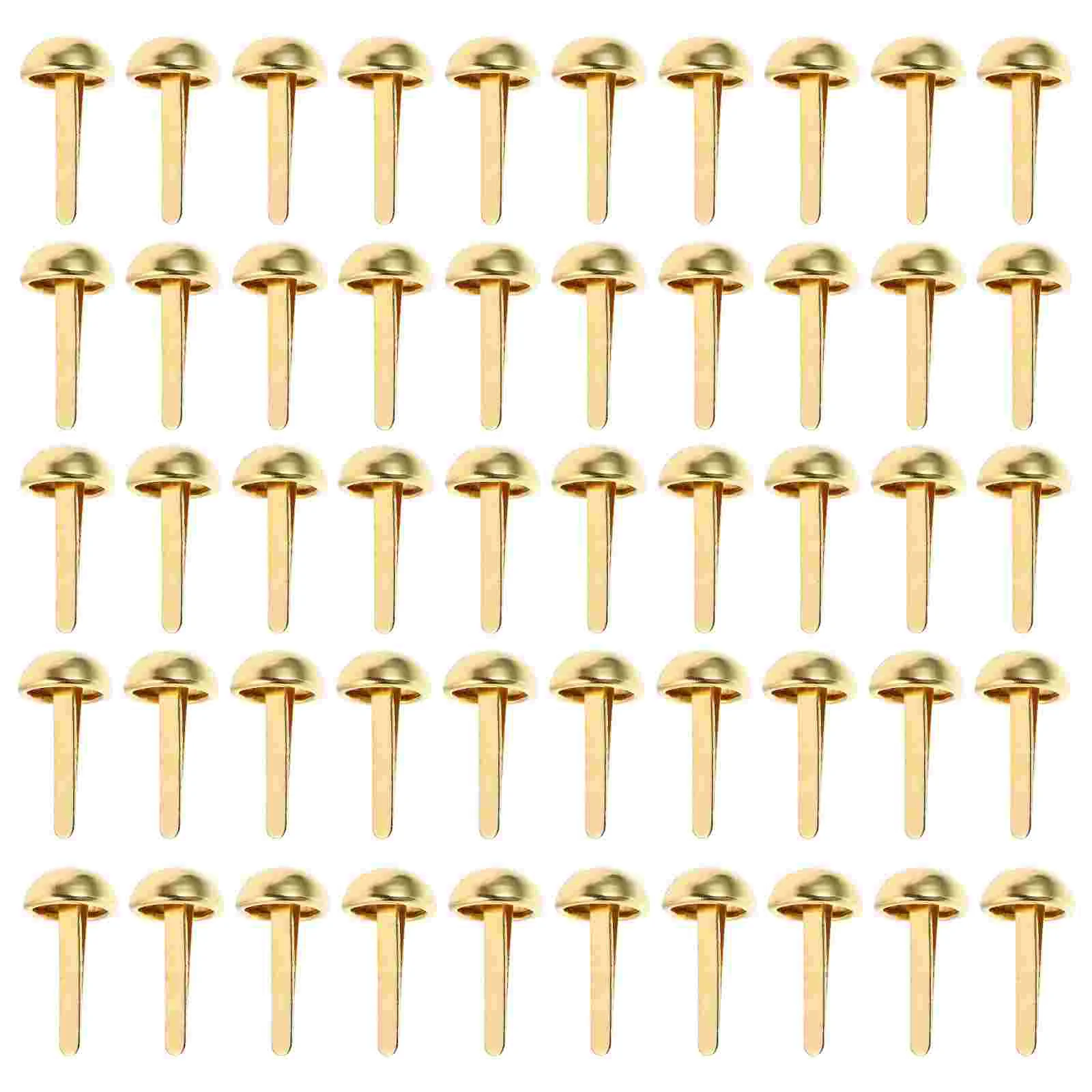 

50 Pcs Mushroom Nails with Two Feet Safe Decorative Rivet Rivets Two-legged Suitcase DIY Craft Mini Brads Round