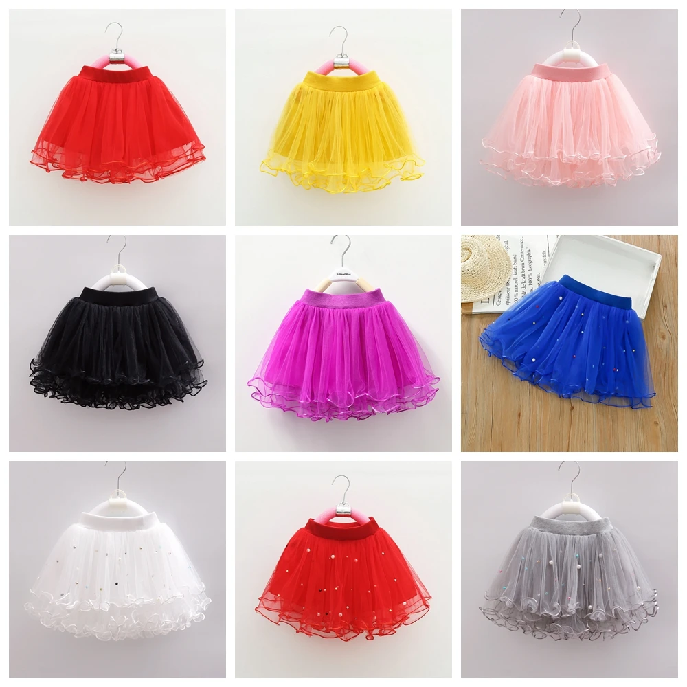 Baby Red Tutu Pearl Kids Skirt for Girls