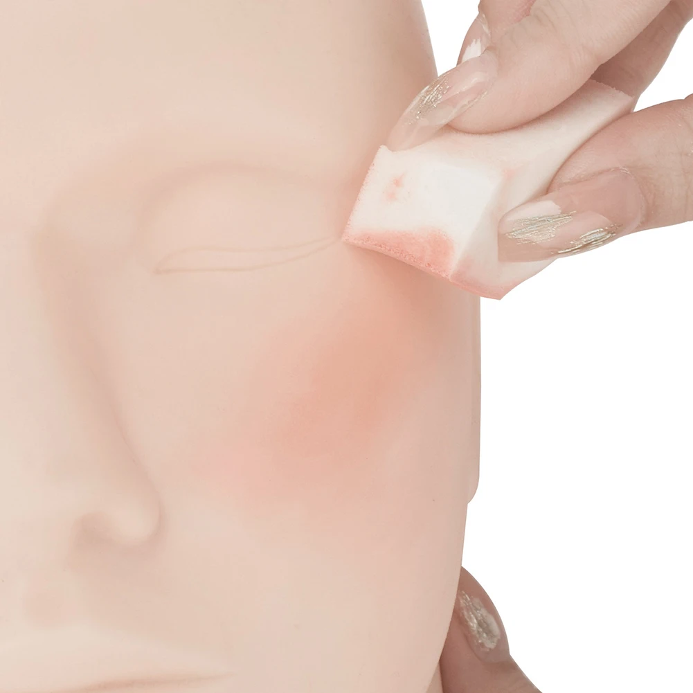 Esponja de prática de maquiagem úmida e seca, aplicador de blush de látex de dupla utilização, formato pentágono, portátil, presentes para mulheres, acessórios de maquiagem