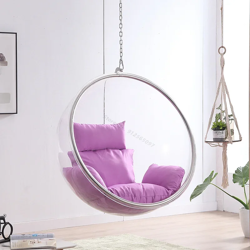 Net red transparent bubble chair hemisphere hanging chair acrylic hanging basket swing plastic, capacious baller