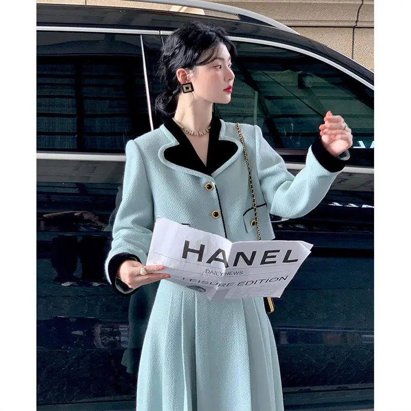 Korea Women Elegant 2 Pieces Sets Blazer Suit Fashion Vintage Button Short Coat Midi A Line Skirts Outfits Autumn