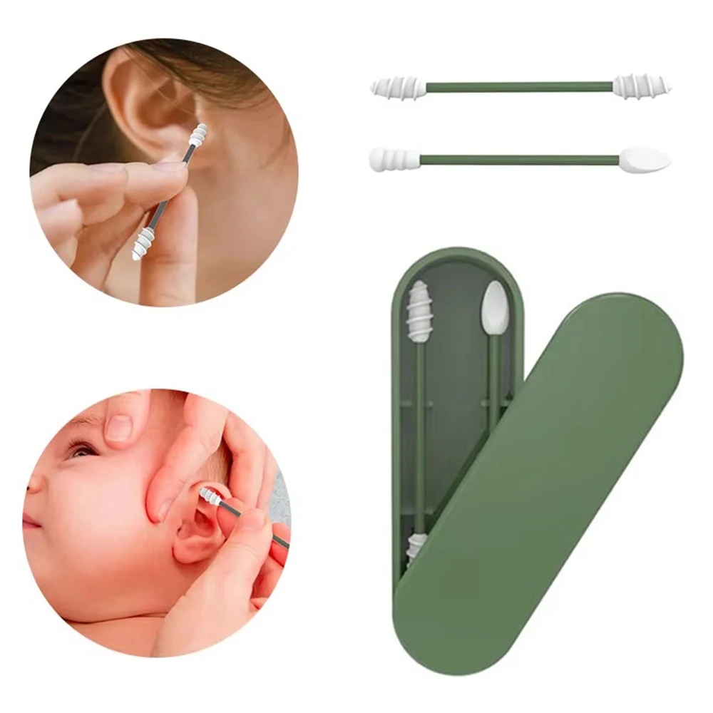 Reusable Silicone Ear Cleaning Kit Earwax Pick Cleaning Remover Ear Pick Cleaner Spoon Spiral Ear Cleaning Tool Beauty Health