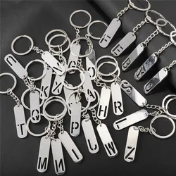 NEW DIY Stainless Steel A-Z Letters Key Chain 26 Alphabet Charm Metal Keyring Men Women Car Key Ring Unique Gift