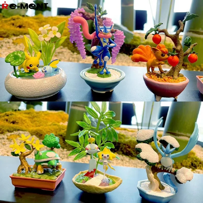 

Re-Ment Pokemon Potted 3 Seasonal Changes Pikachu+Sobble Miniature Scene Model Trendy Blind Box Toy Collection Action Model Gift