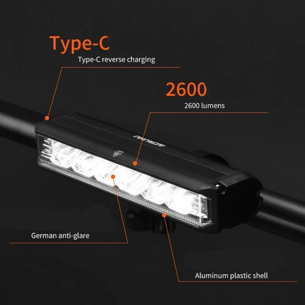 Headlights Outdoor Riding Road Bike Mountain Bicycle Lights USB Charging Night Riding Flashlight 7.5 Hours 8000 MAH 2600 Lumens