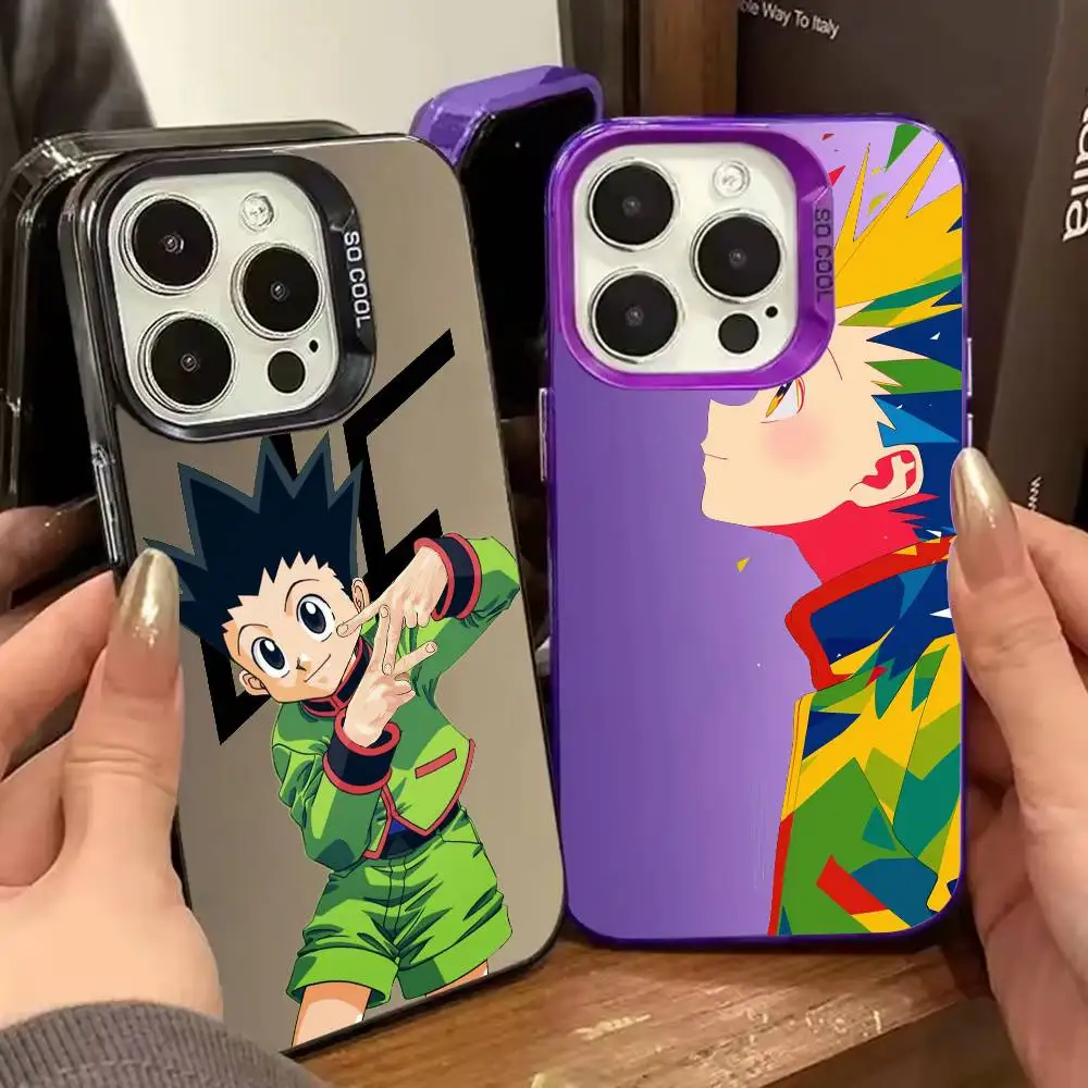 Чехол G-Gon Freecs H-Hunter X Hunter для iPhone 17, 16, 15, 14, 13, 12, 11, Pro Max, Plus, серебристый, цвета конфет.
