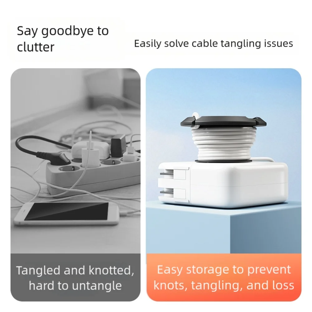 

5 Pcs Silicone Collapsible Cord Wrap Wall Mount Cable Organizer For Travel & Home Cord Wraps Consumer Electronics Accessories