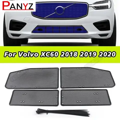 Stainless Front Grille Insert Net Insect Screening Mesh Cover Trim for Volvo XC60 2018 2019 2020 Sport