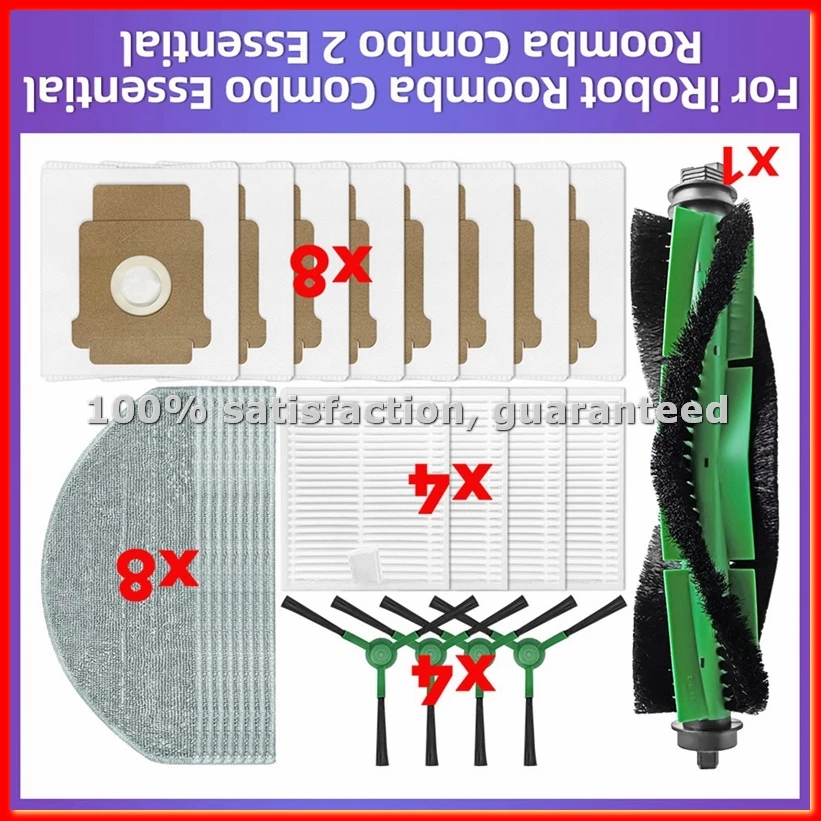 

For Combo 2 Essential, Vac 2 Essential Accessories Main Side Brush HEPA Filter Mop Spare Parts-ABWY