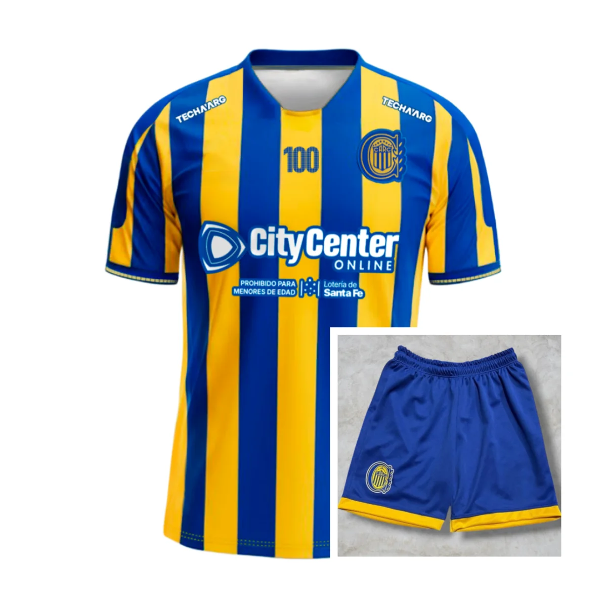 100th Anniversary 2026 Rosario Central Home Shirt & Shorts Adult Kids Sports Casual Set Summer Training Breathable Quick-drying