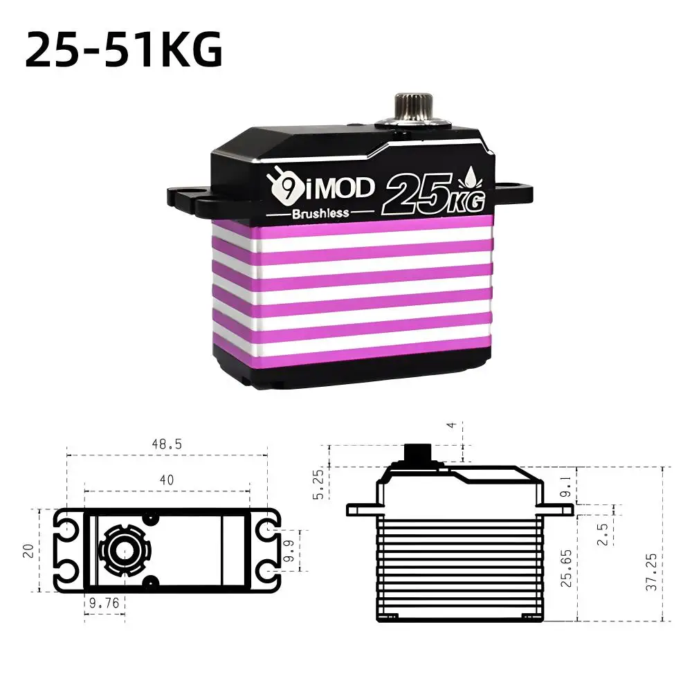 9IMOD Brushless Servo IP67 Waterproof Servo 25KG 35KG 45KG 51KG 71KG Digital Servo for 1:5 1:8 1:10 RC Car Crawler Boat Robot