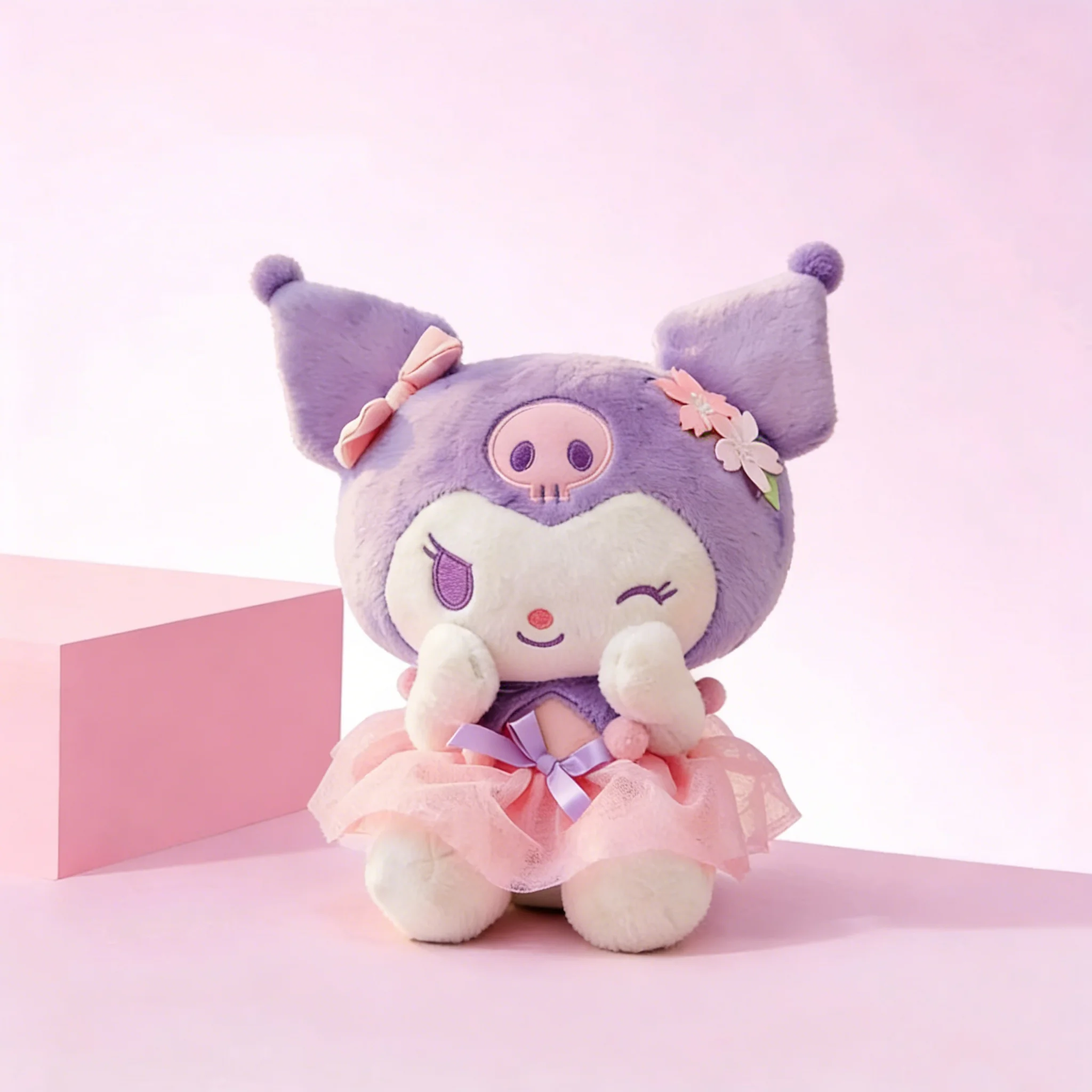 

1PC Sanrio Plush Doll Kuromi Hello Kitty Cinnamoroll 24cm Tie-dye Cute Stuffed Toy for Girl Home Decor Valentine‘s Day Gift
