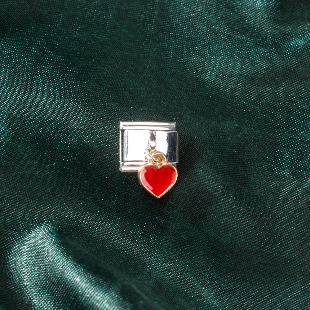 1pcs Heart Italian Charm Fit 9mm Official-website Charm Links Stainless Steel Bracelet DIY Making Jewelry