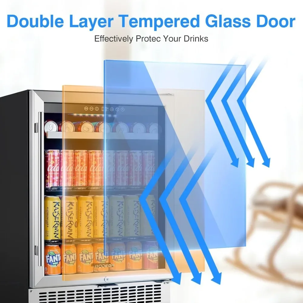 Wine Chiller Electric, Precise Temperature Control & Automatic Defrosting Technology, Built-in and Freestanding, Wine Cooler