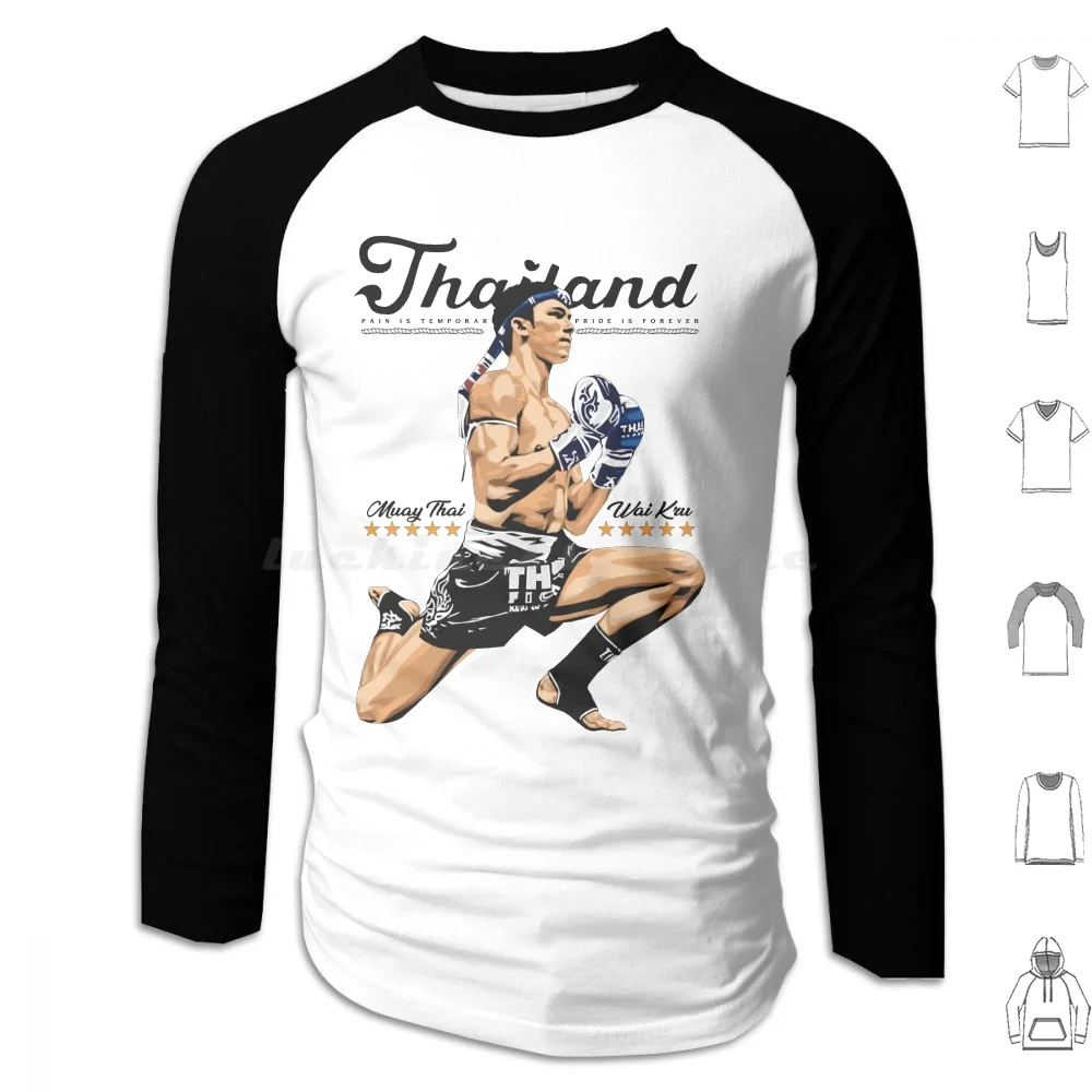 

Толстовки Muay Thai Wai Kru с длинным рукавом, Muay Thai бокс, кикбоксинг, тайландские боксеры, смайлики Waikru, Смешанные боевые