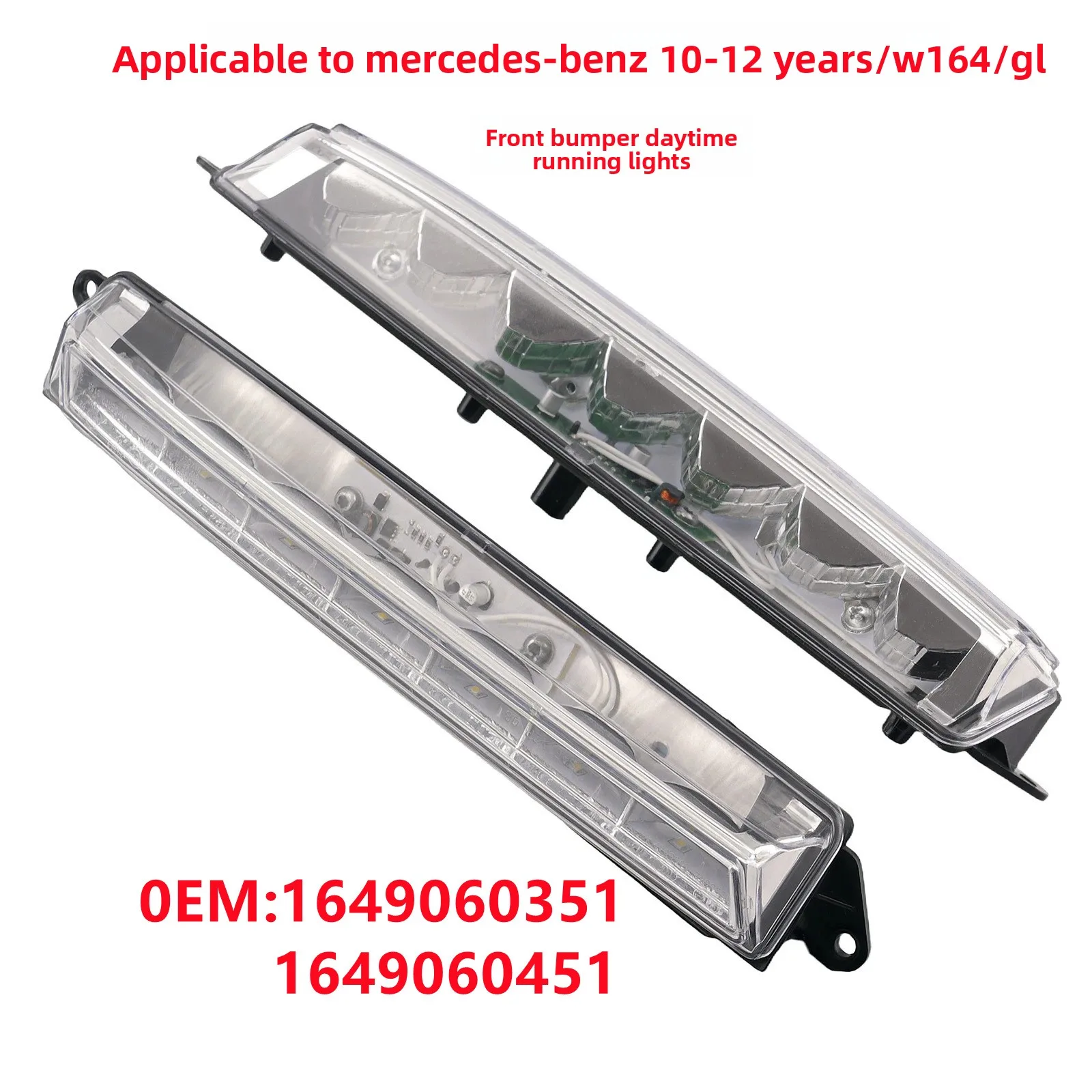 Daytime Running Lights for Front Bumper Suitable for Mercedes-Benz W164 GL350 GL450 GL550, Part Numbers: 1649060351, 1649060451