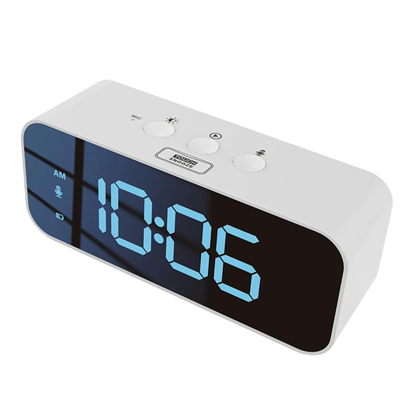 Snooze Heavy Sleeper Bedside Digital Clock Adjustable Brightness Recording Function Sleek Office Living Room Voice