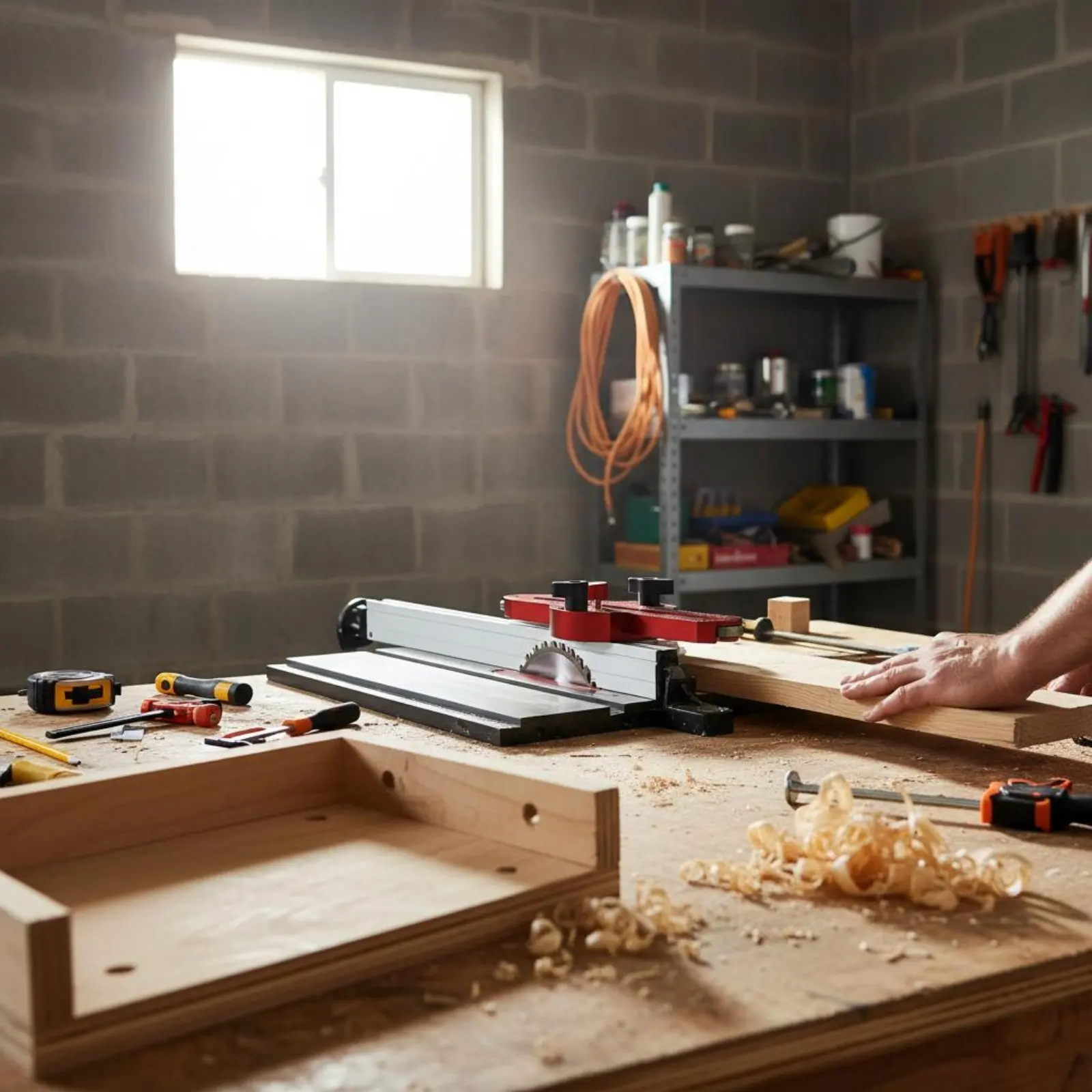 テーブルソー用ベアリングガイド-簡単調整-テーブルソー用ジグ-薄切り用テーブルソー用ジグ-人間工学に基づいたノブ-プロ向け薄切りガイド